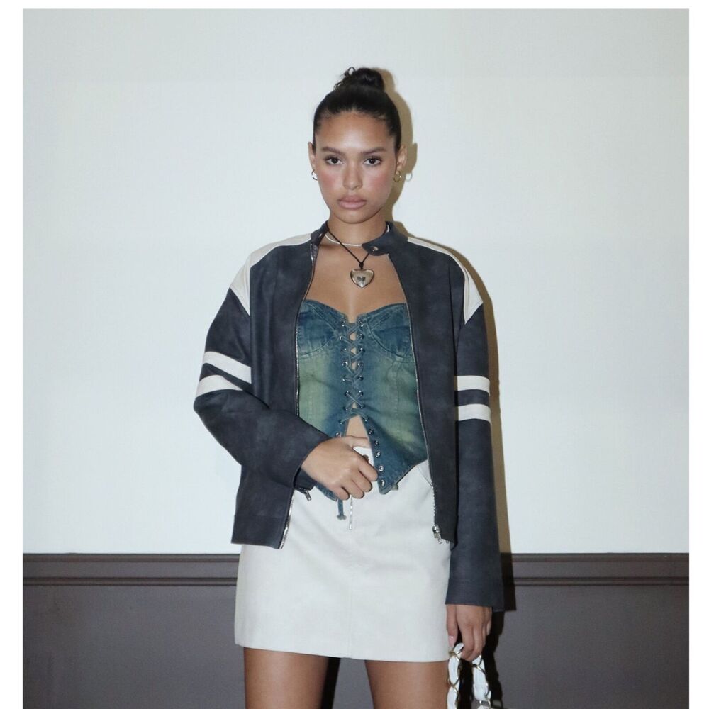Bailey Rose PU Leather Biker Jacket NWT